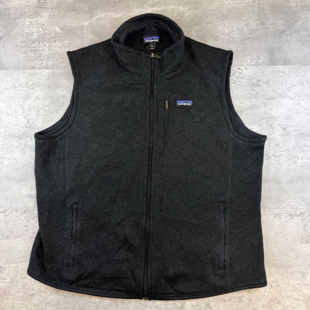 Patagonia Better Sweater Vest Mens XXL Black Full Zip Fleece Jacket 25882